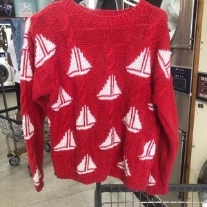 Sailboat vintage fisherman cable knit